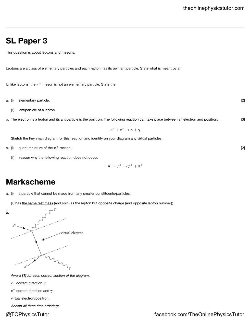 SL Paper 3 Markscheme