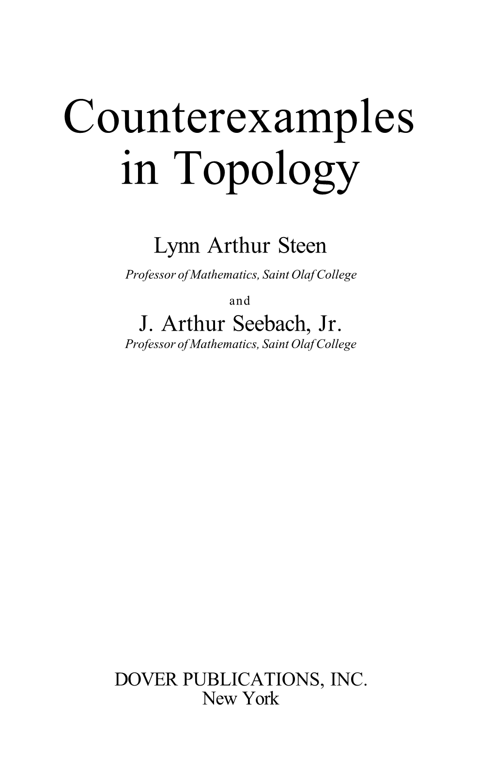 Counterexamples in Topology