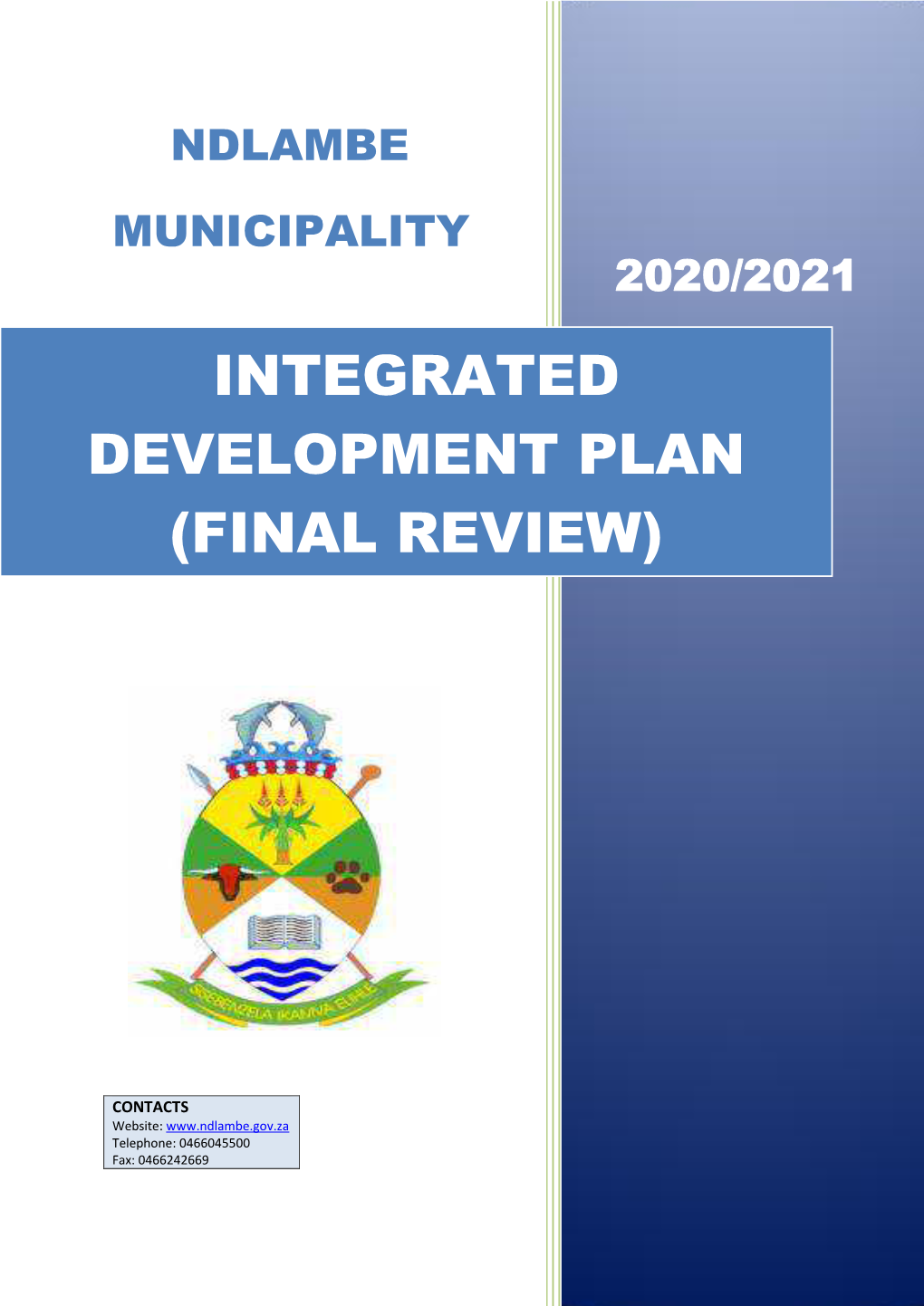 Integrated Development Plan (Final Review)