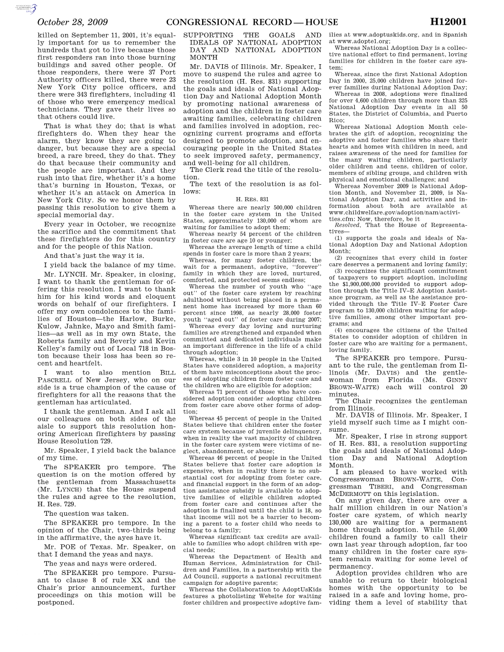 Congressional Record—House H12001