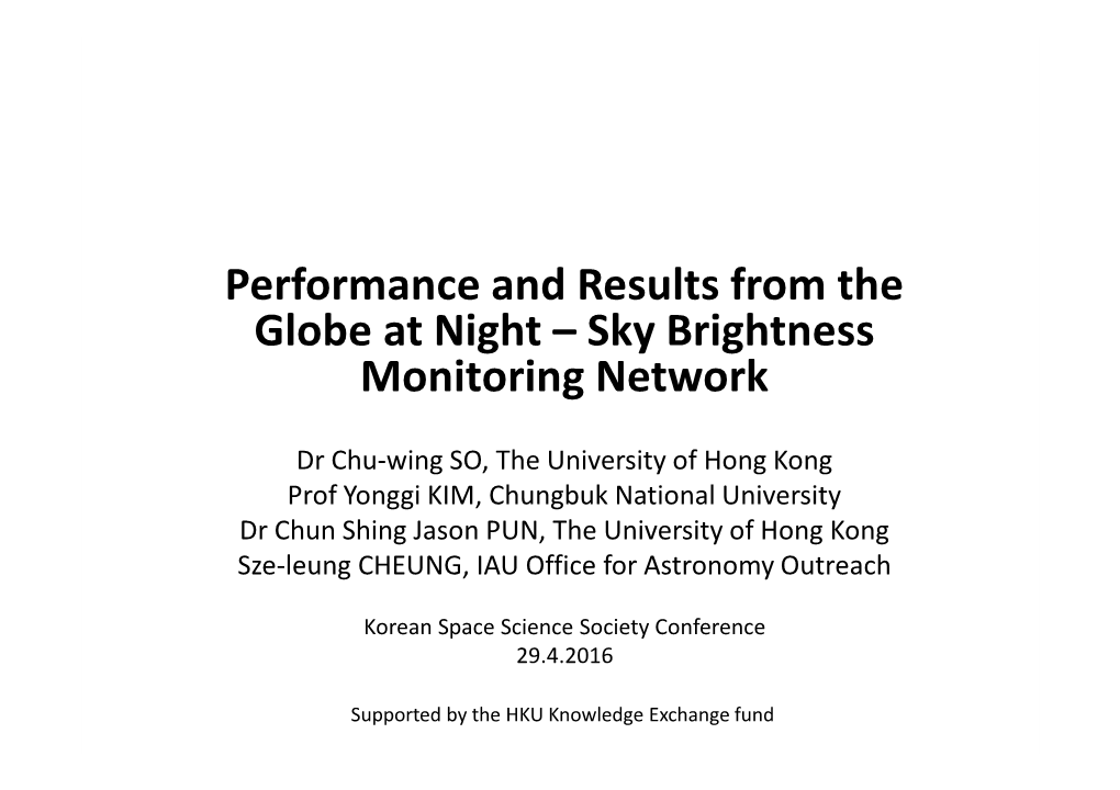 Performance and Results from the Globe at Night – Sky Brightness Monitoring Network