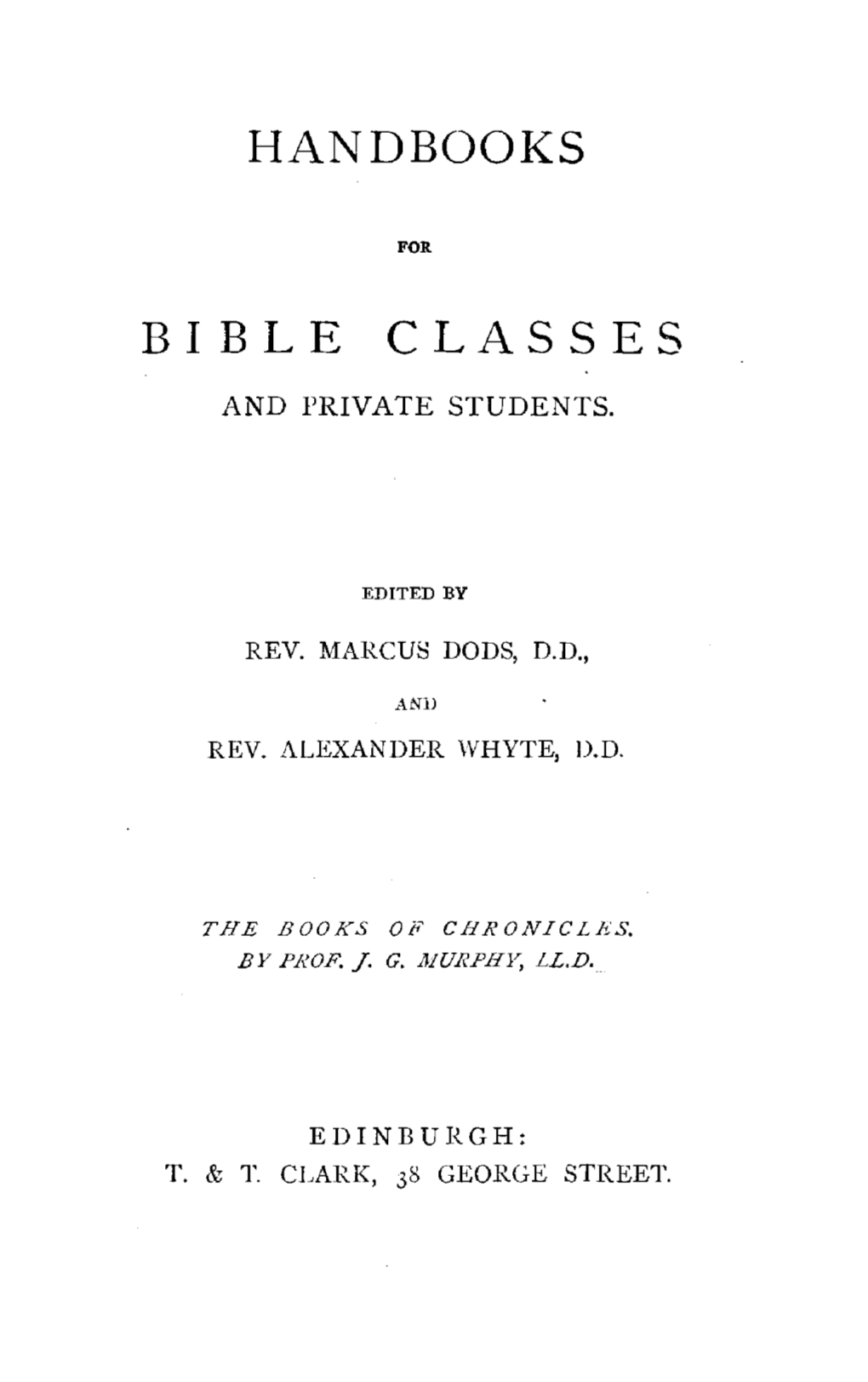 Handbooks Bible Classes