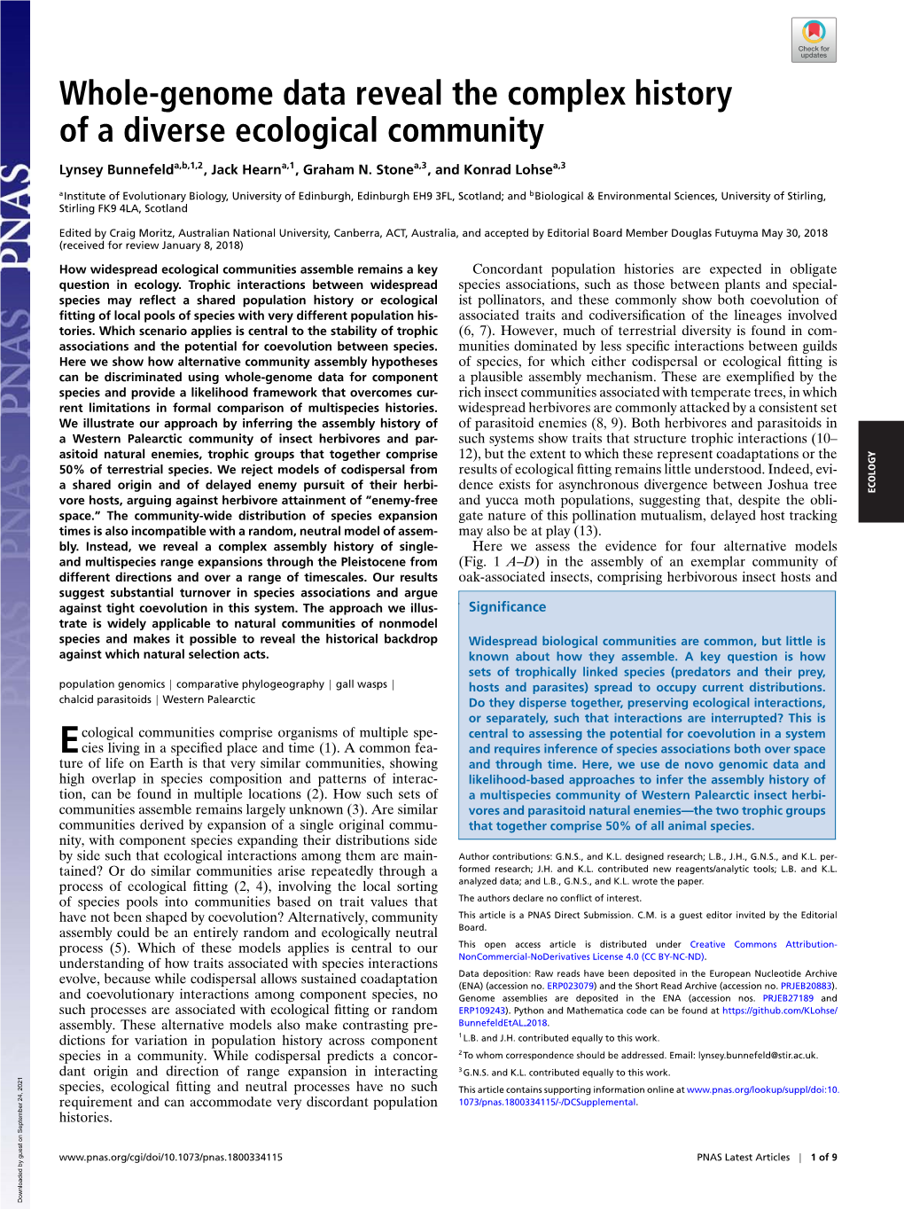 Whole-Genome Data Reveal the Complex History of a Diverse Ecological Community