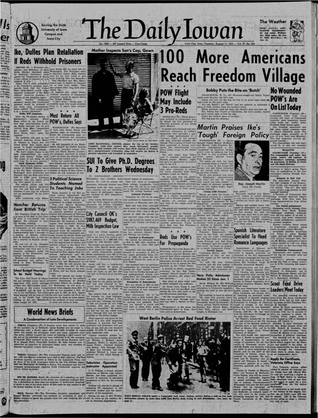 Daily Iowan (Iowa City, Iowa), 1953-08-11