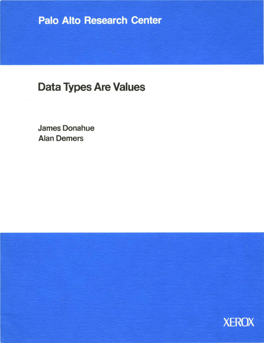 Data Types Are Values