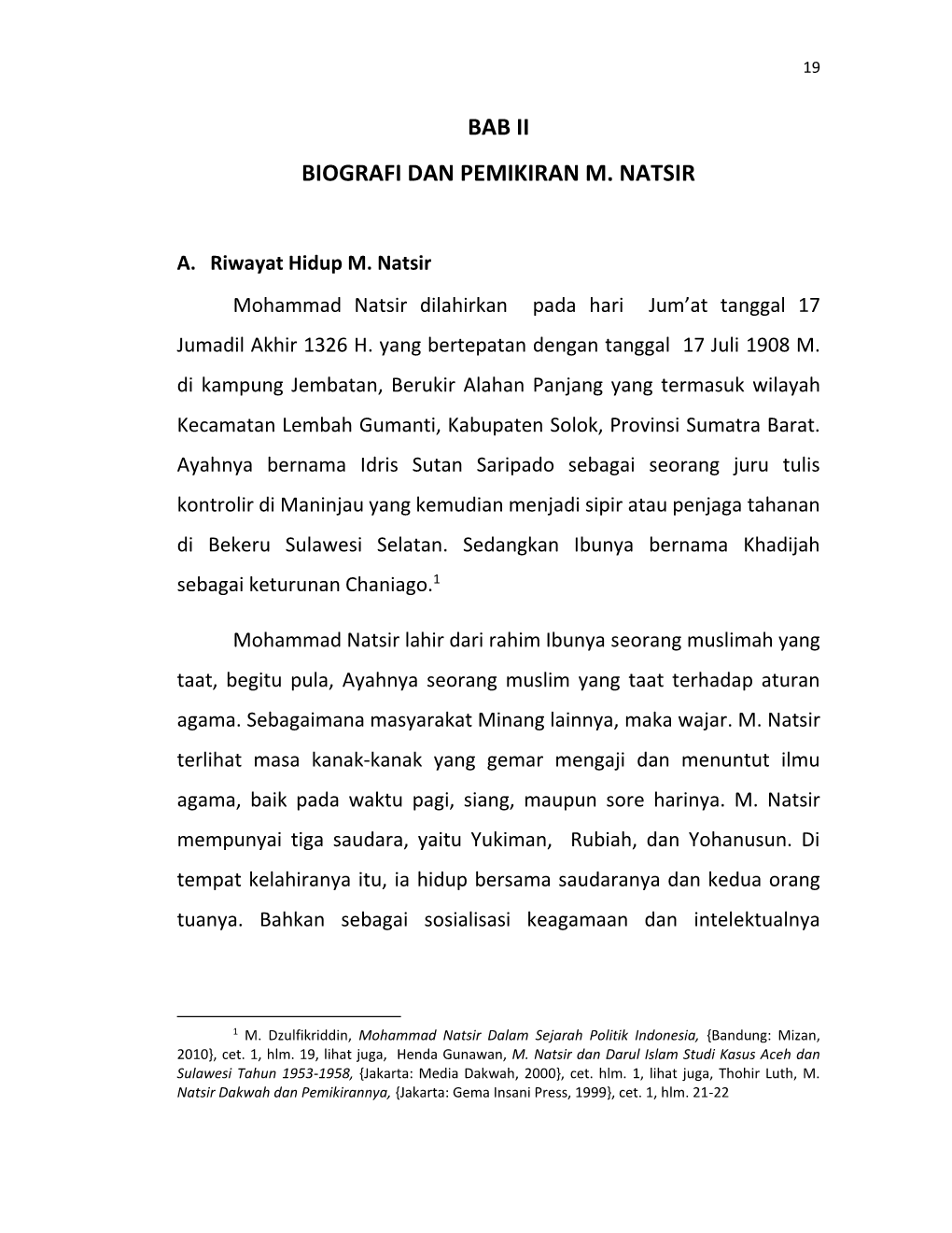 Bab Ii Biografi Dan Pemikiran M. Natsir