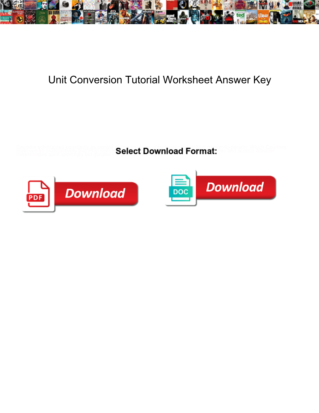 Unit Conversion Tutorial Worksheet Answer Key