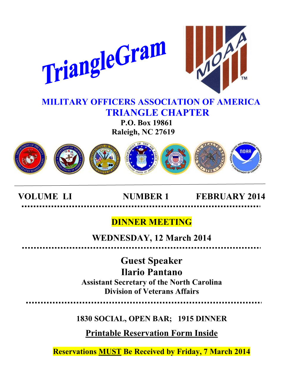 TRIANGLE CHAPTER Guest Speaker Ilario Pantano