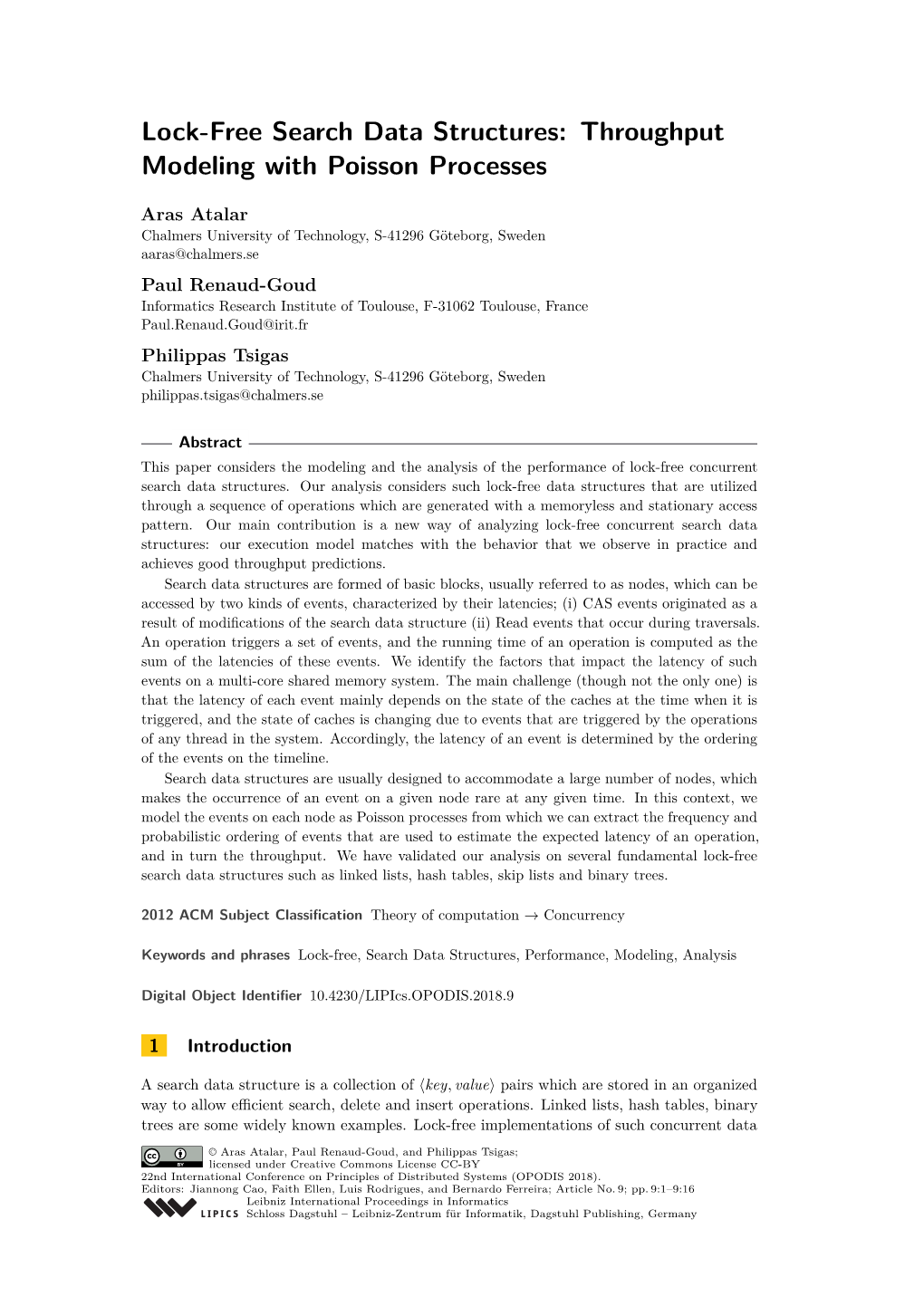 Lock-Free Search Data Structures: Throughput Modeling with Poisson Processes