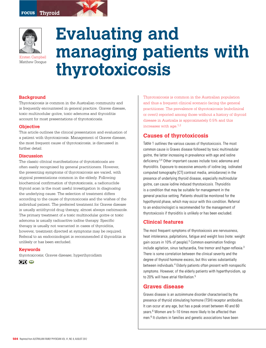 Evaluating and Managing Patients with Thyrotoxicosis