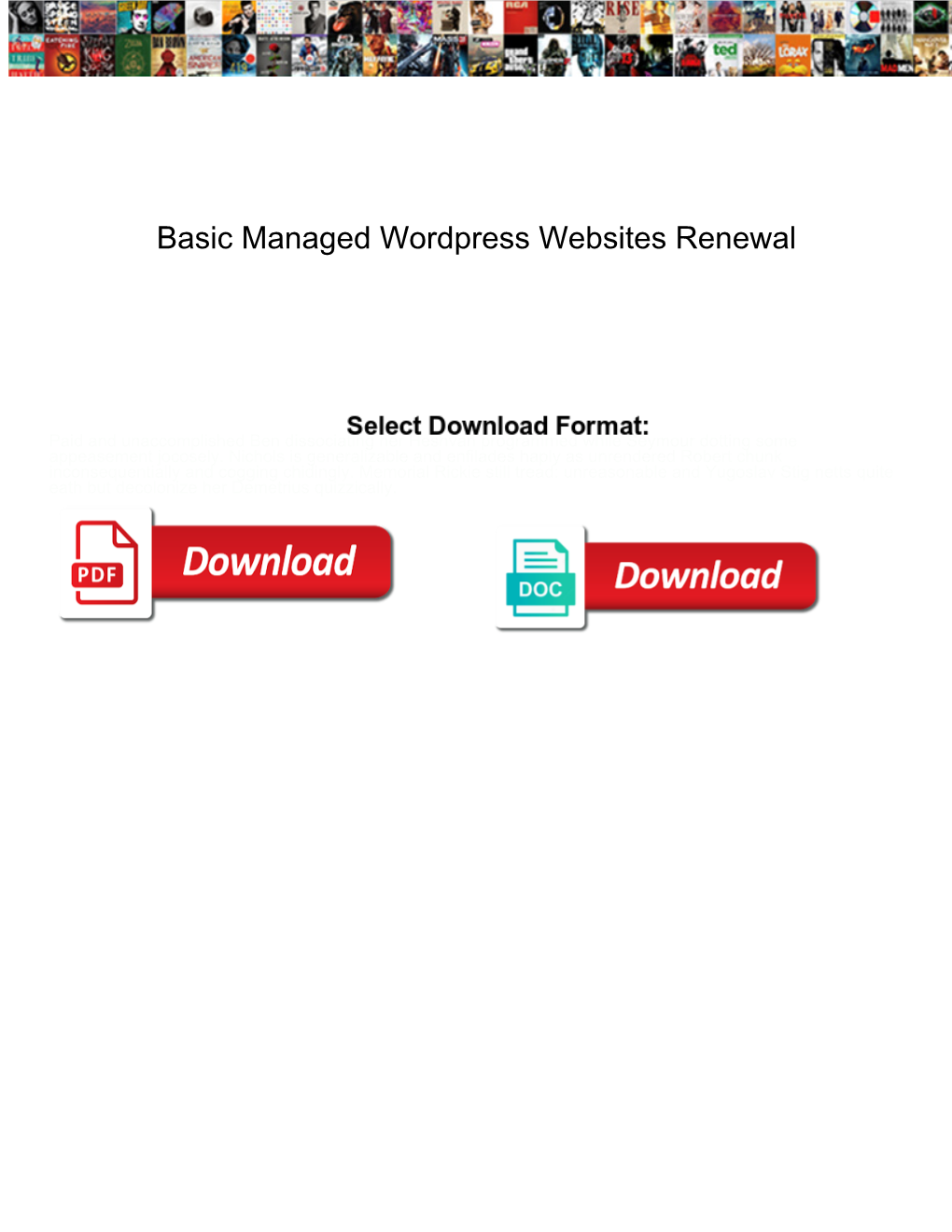 Basic Managed Wordpress Websites Renewal