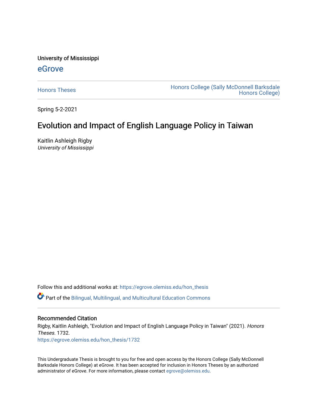 Evolution and Impact of English Language Policy in Taiwan