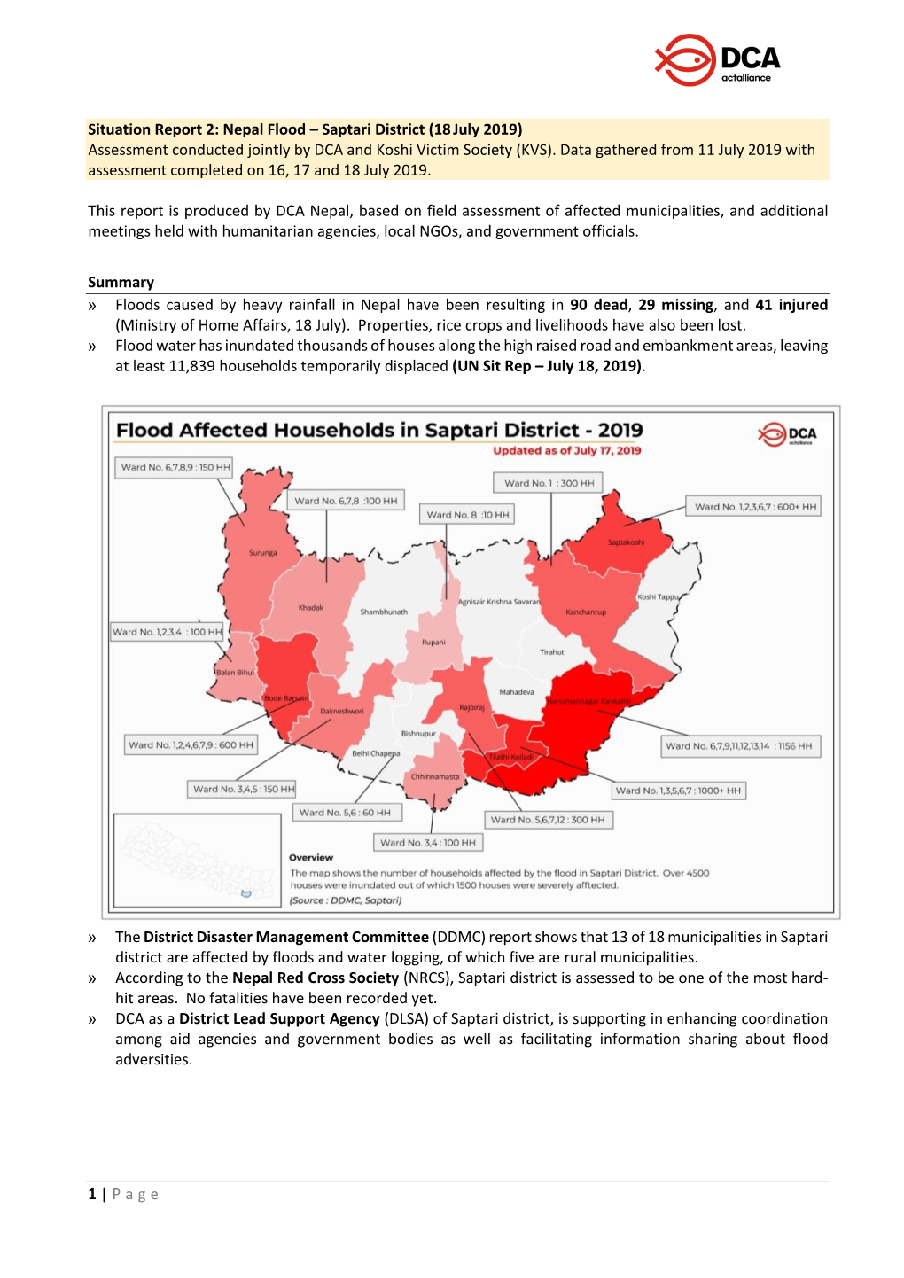 Page Situation Report 2: Nepal Flood – Saptari District (18July 2019)