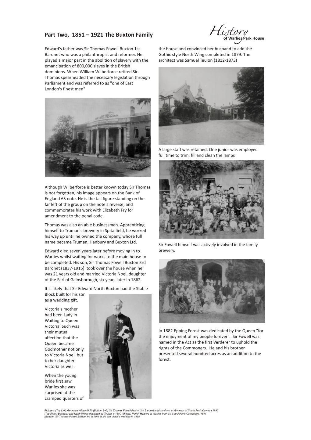 History of Warlies Park House