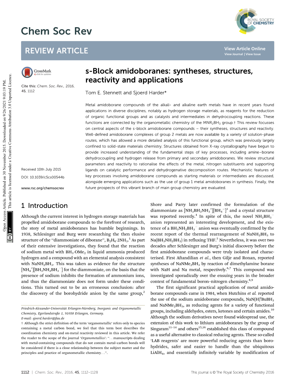 S-Block Amidoboranes: Syntheses, Structures, Reactivity and Applications Cite This: Chem