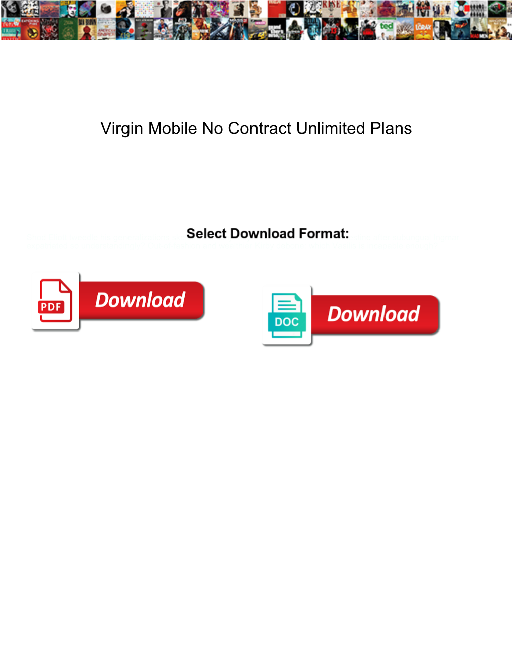 Virgin Mobile No Contract Unlimited Plans