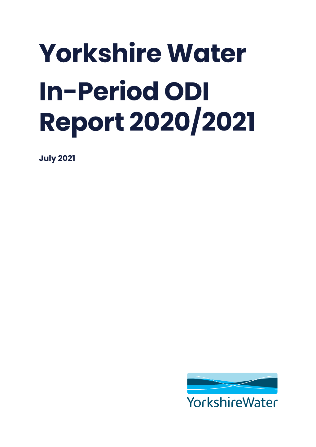 Yorkshire Water In-Period ODI Report 2020/2021