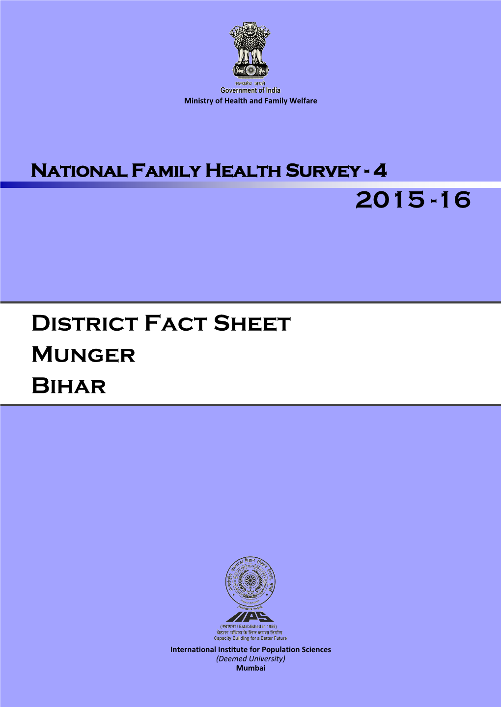 District Fact Sheet Munger Bihar