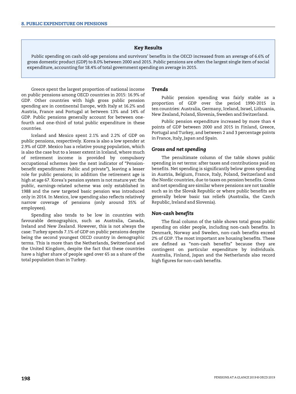 Trends Gross and Net Spending Non-Cash Benefits