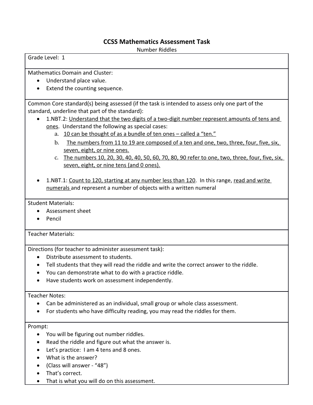 CCSS Mathematics Assessment Task s5