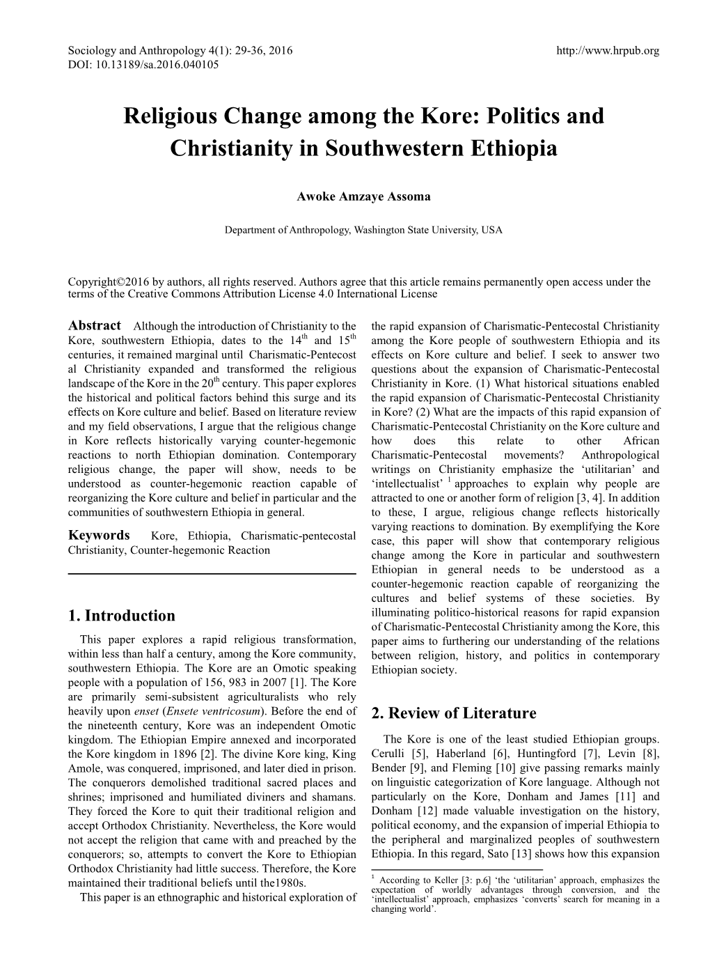 Politics and Christianity in Southwestern Ethiopia