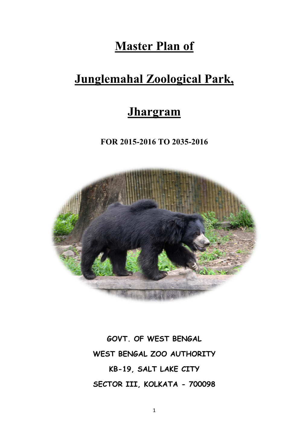 Master Plan of Junglemahal Zoological Park, Jhargram