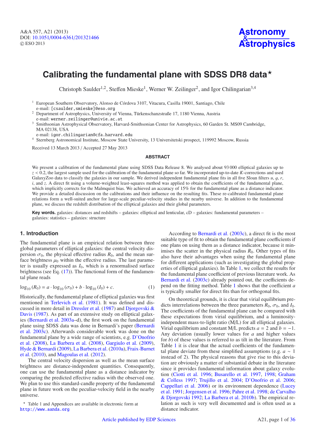 Calibrating the Fundamental Plane with SDSS DR8 Data⋆
