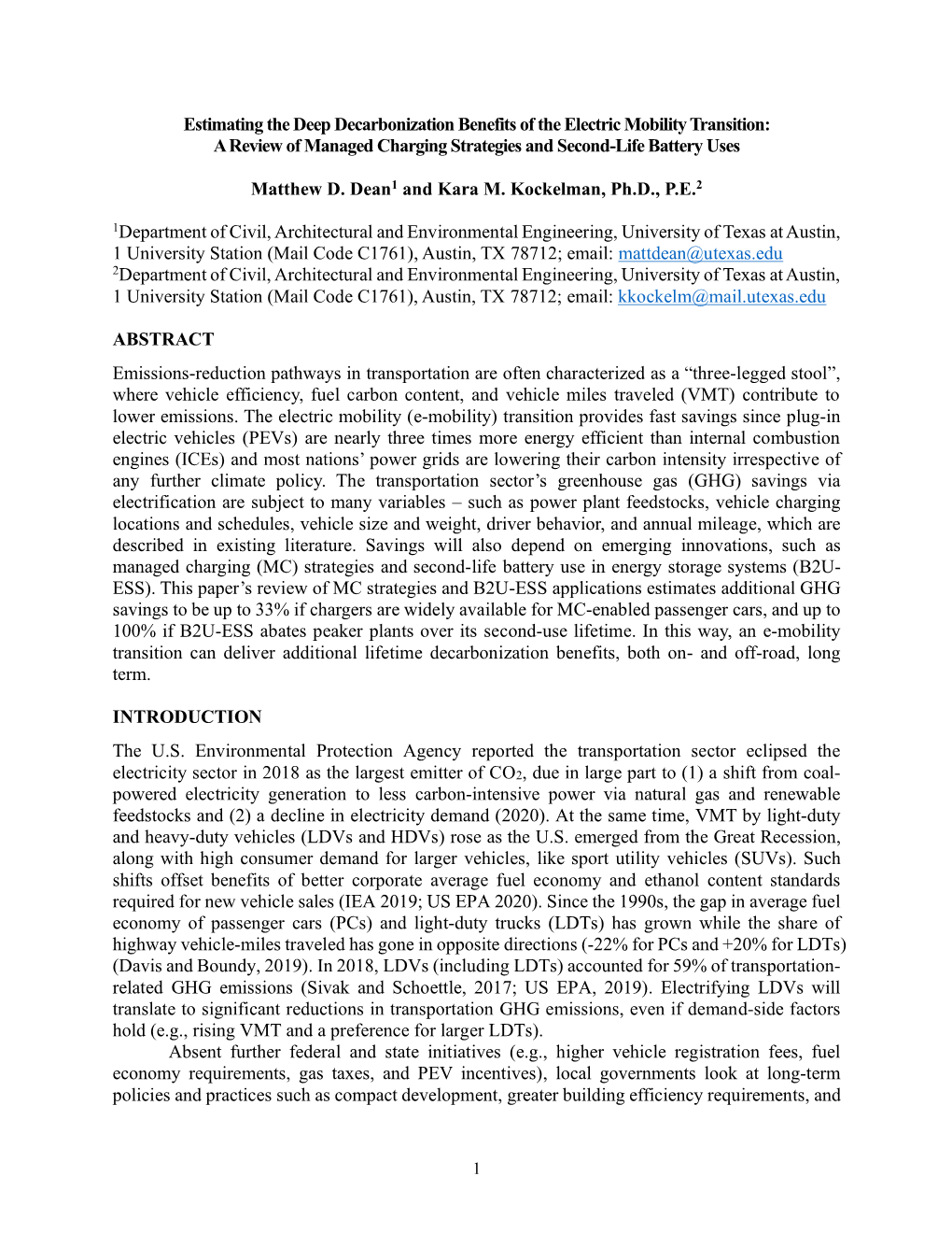 Estimating the Deep Decarbonization Benefits of the Electric Mobility Transition: a Review of Managed Charging Strategies and Second-Life Battery Uses