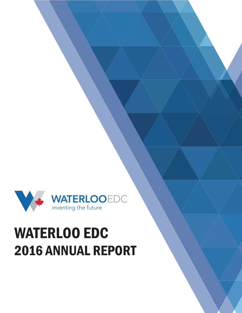 Waterloo Edc 2016 Annual Report Message from the Board of Directors