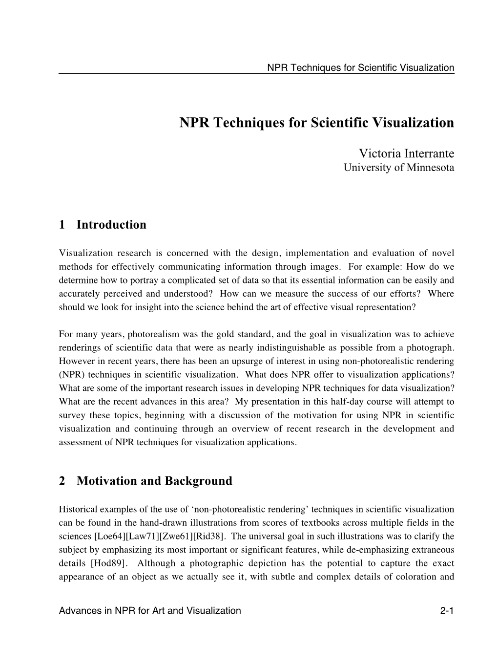 NPR in Scientific Visualization