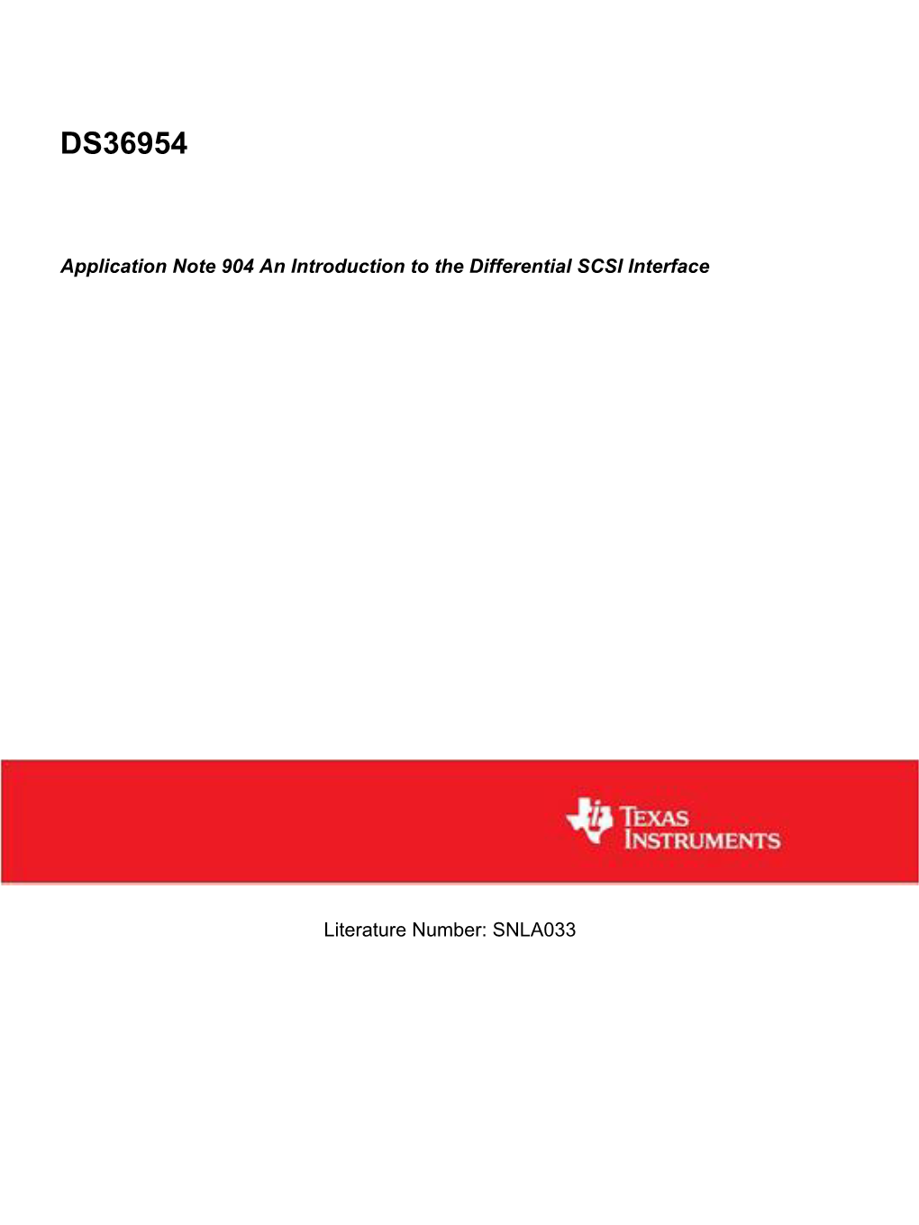 Application Note 904 an Introduction to the Differential SCSI Interface
