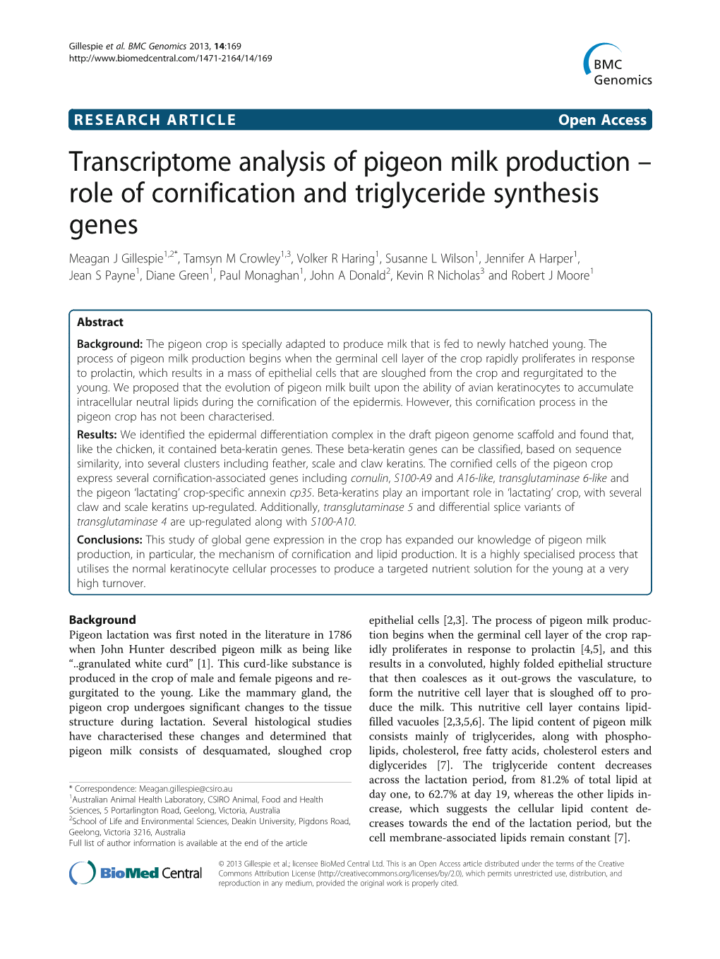 Role of Cornification and Triglyceride Synthesis Genes