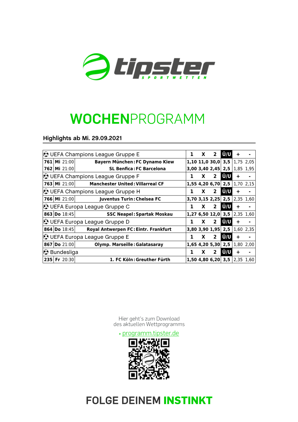 Wochenprogramm