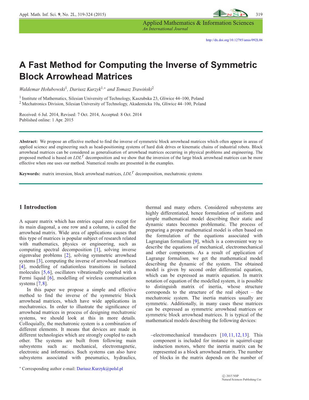 A Fast Method for Computing the Inverse of Symmetric Block Arrowhead Matrices