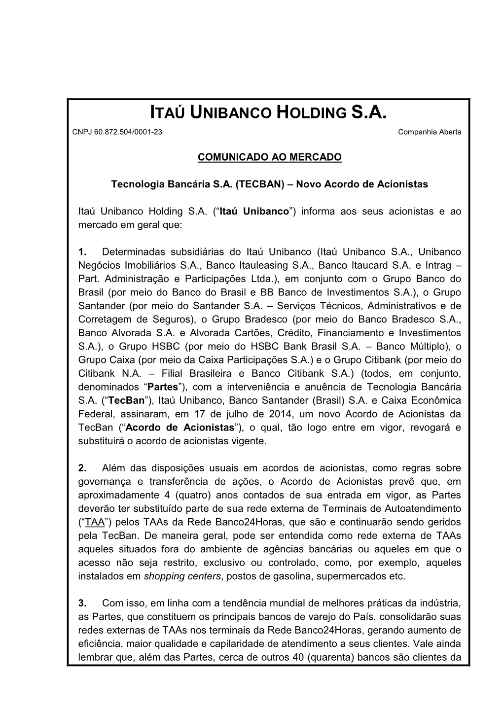 Política De Gerenciamento De Risco De Mercado Do Banco