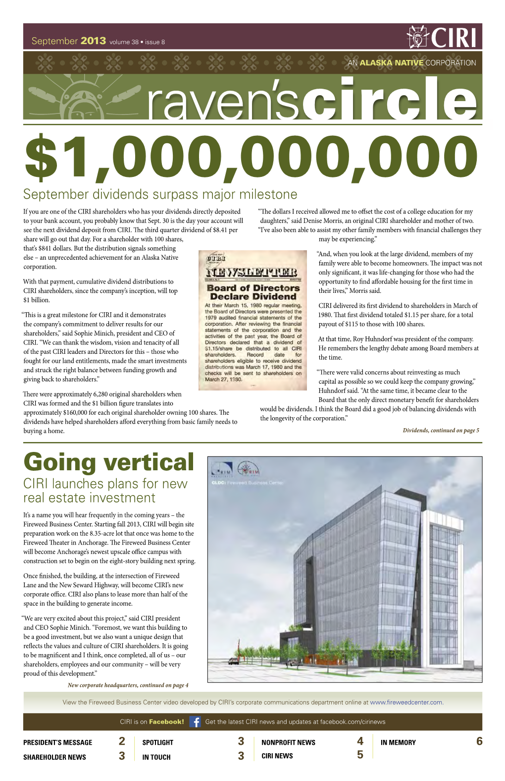 Going Vertical CIRI Launches Plans for New Real Estate Investment It’S a Name You Will Hear Frequently in the Coming Years – the Fireweed Business Center
