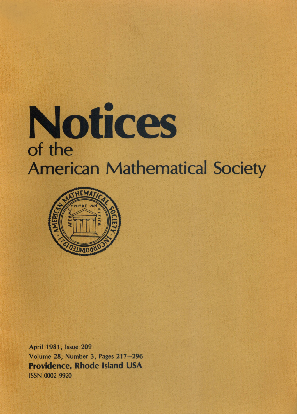 Notices of the American Mathematical Society