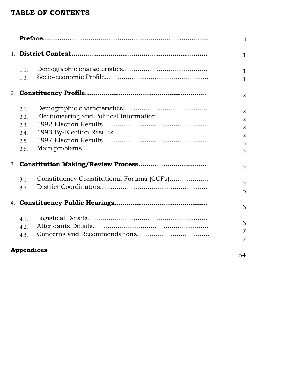 Table of Contents