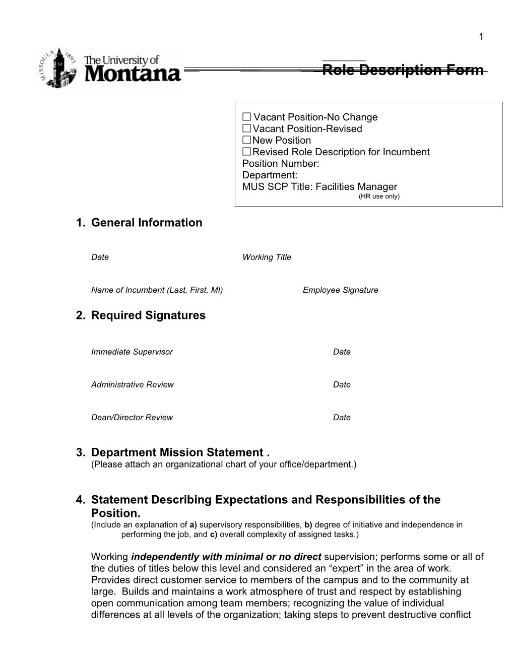 Position Description Form