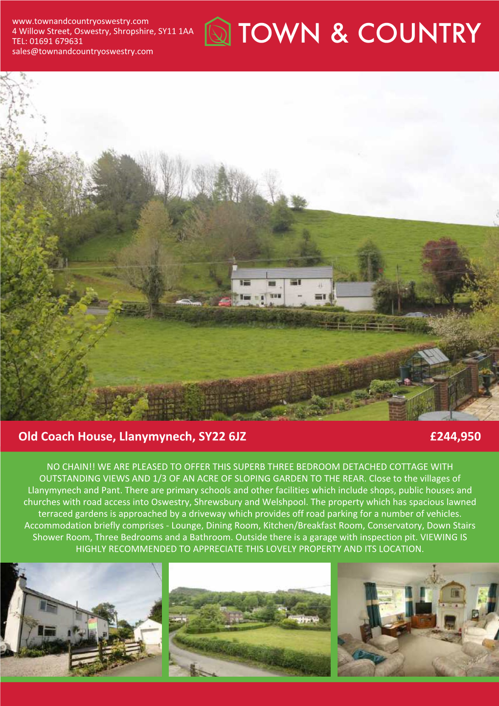 Old Coach House, Llanymynech, SY22 6JZ £244,950