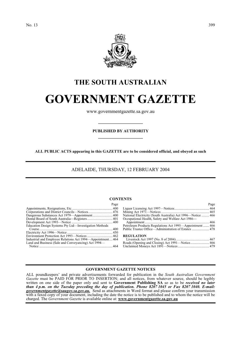 Government Gazette