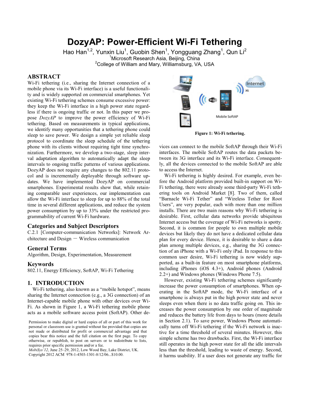 Dozyap: Power-Efficient Wi-Fi Tethering