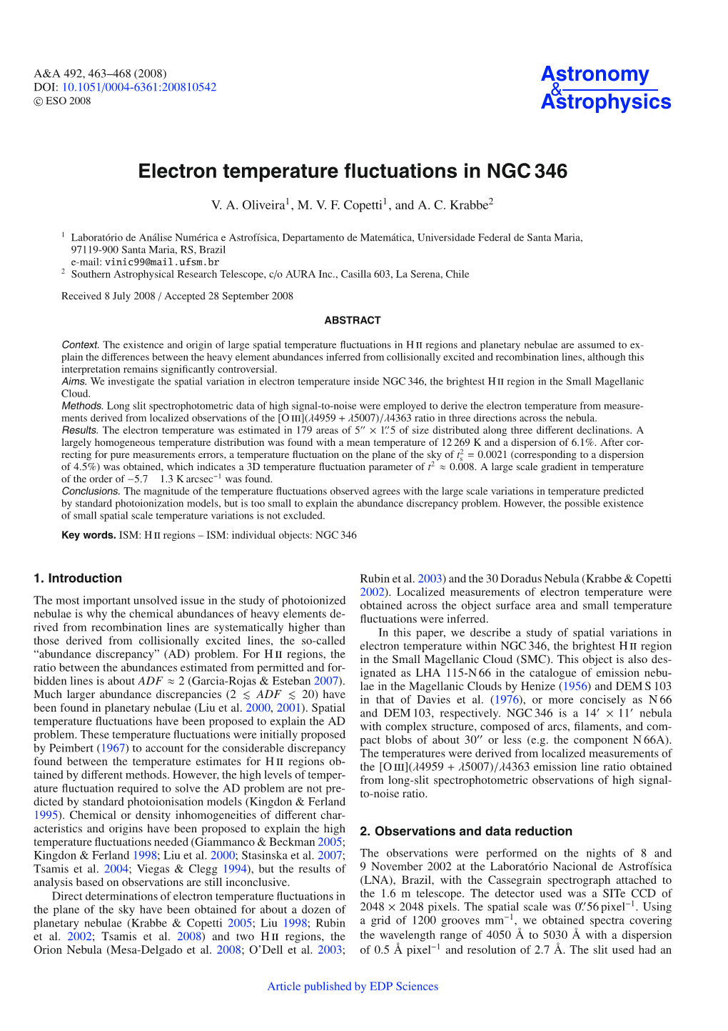 Electron Temperature Fluctuations in NGC