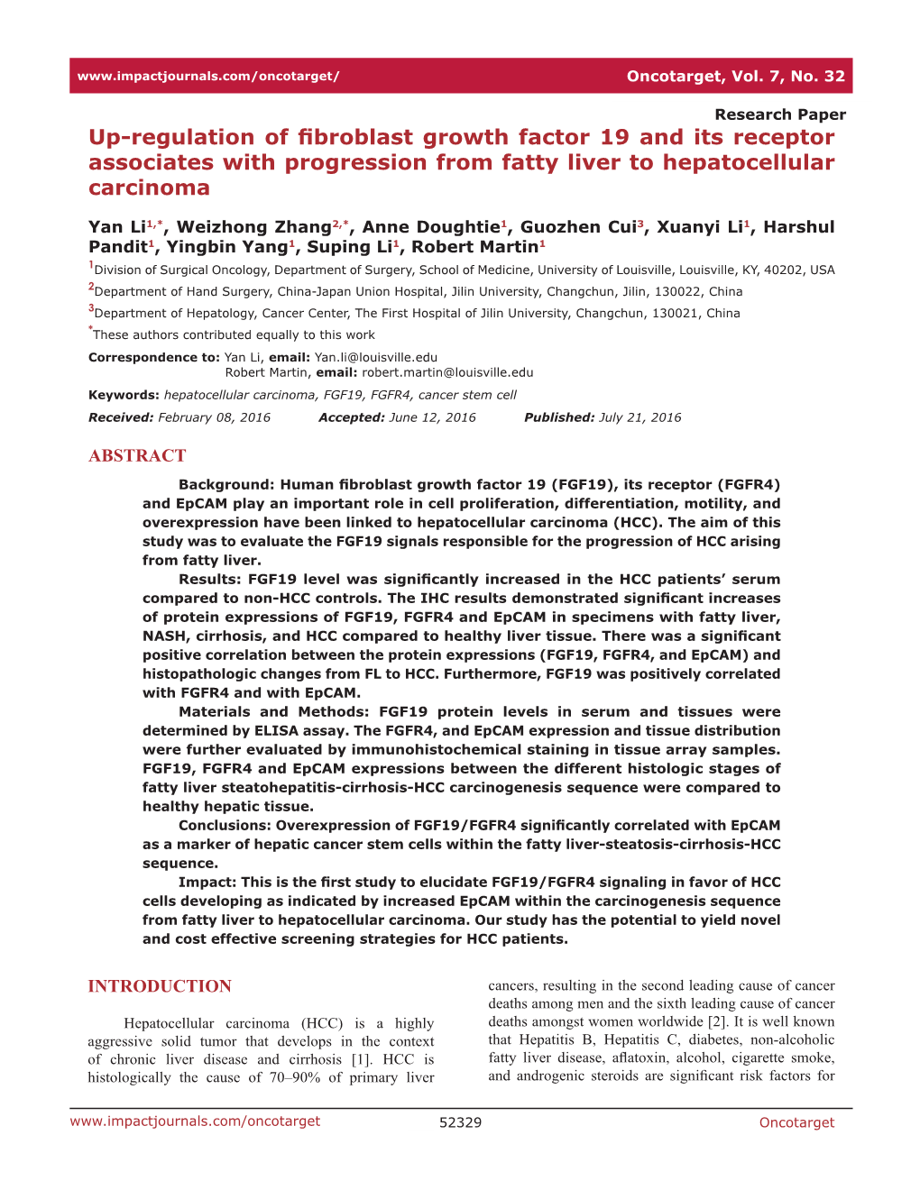 Up-Regulation of Fibroblast Growth Factor 19 and Its Receptor Associates with Progression from Fatty Liver to Hepatocellular Carcinoma