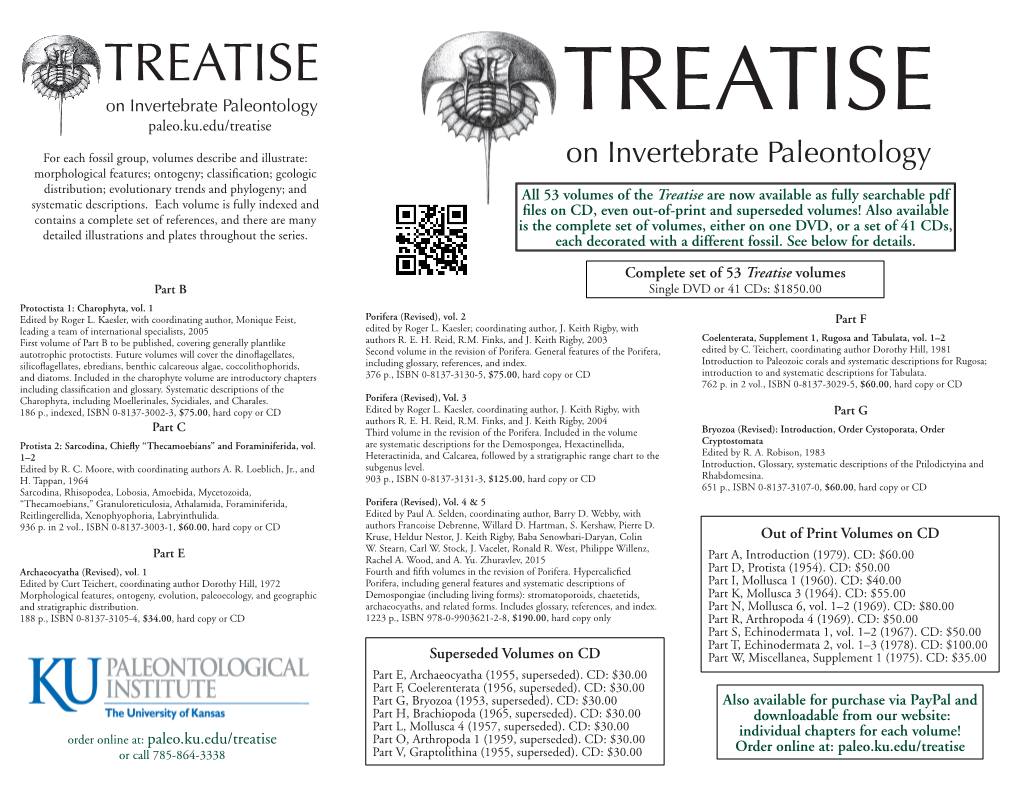 TREATISE TREATISE Paleo.Ku.Edu/Treatise