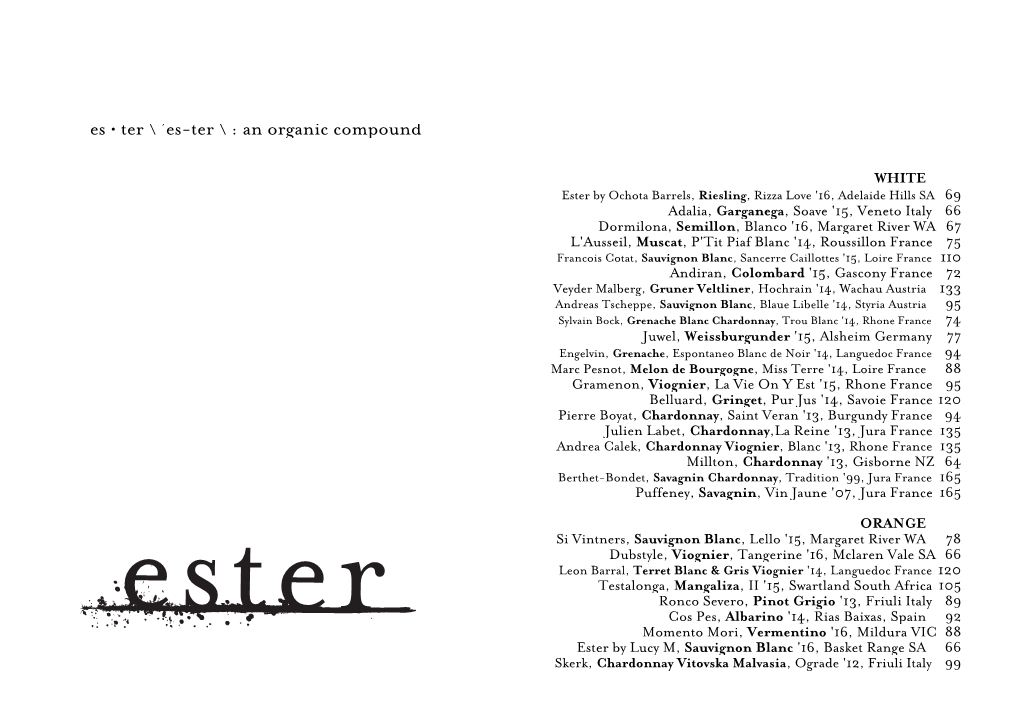 Es-Ter \ : an Organic Compound