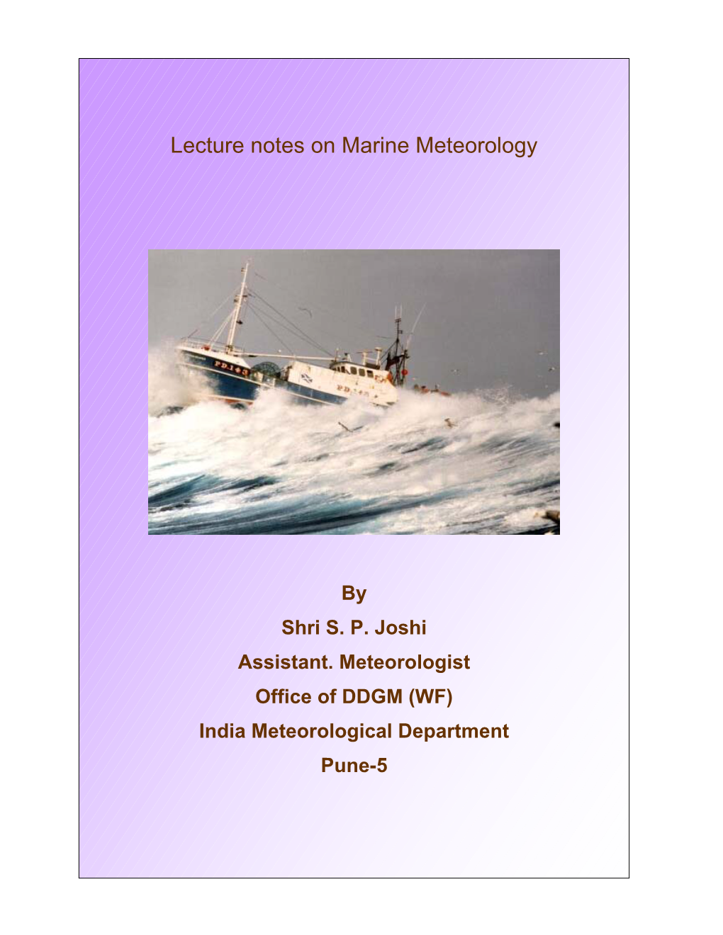 Lecture Notes on Marine Meteorology