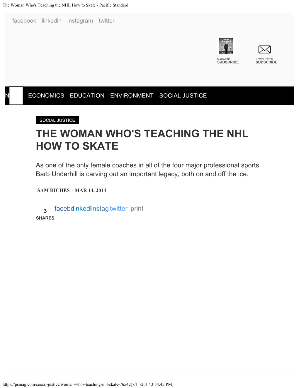 The Woman Who's Teaching the NHL How to Skate - Pacific Standard