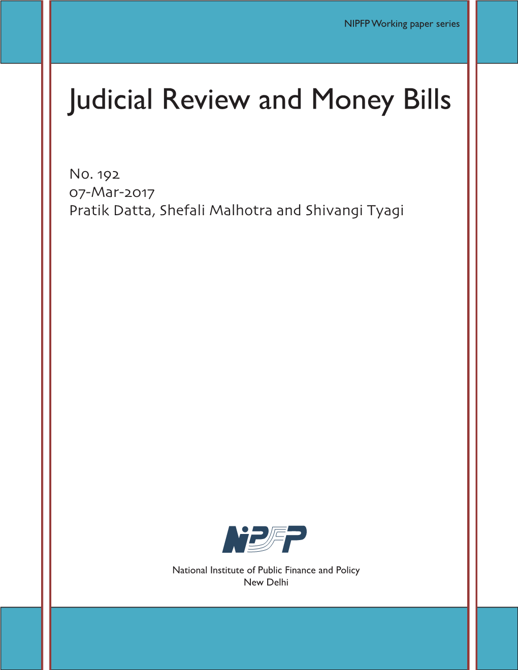 Judicial Review and Money Bills