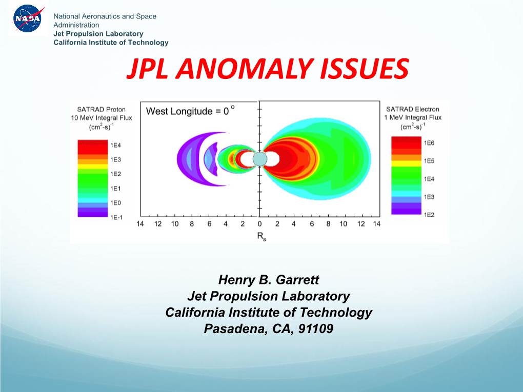 Jpl Anomaly Issues